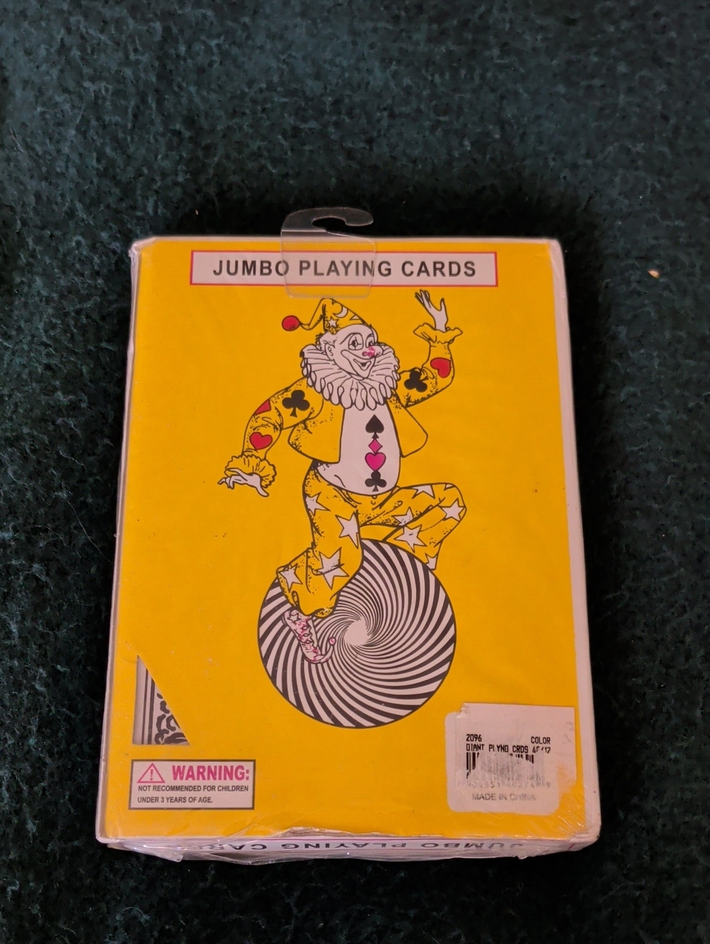 Yellow Jumbo Playing Cards Deck with Joker Design
